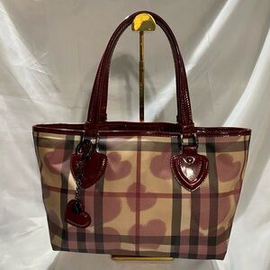 Burberry Heart Pattern Tote Bag